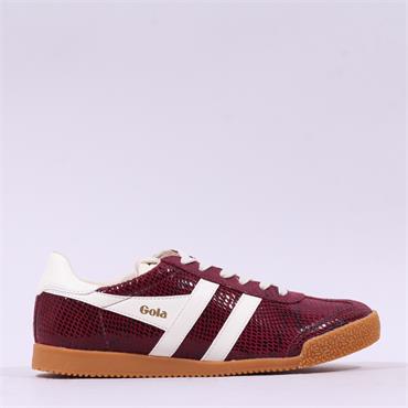 Gola Elan Serpent Retro Gumsole Trainer - Wine Off White